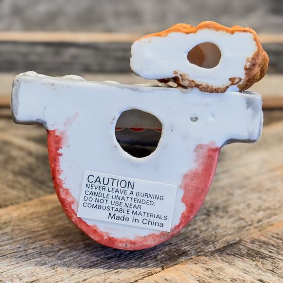 1980’s “Puppy Surprise Candle Holder”-Ceramic Christmas Decor w/ Box - Picture 6 of 8